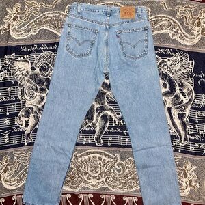 Vintage 1990s Levi’s 505 Regular Fit Straight Leg 33x34 Washed Denim Jeans